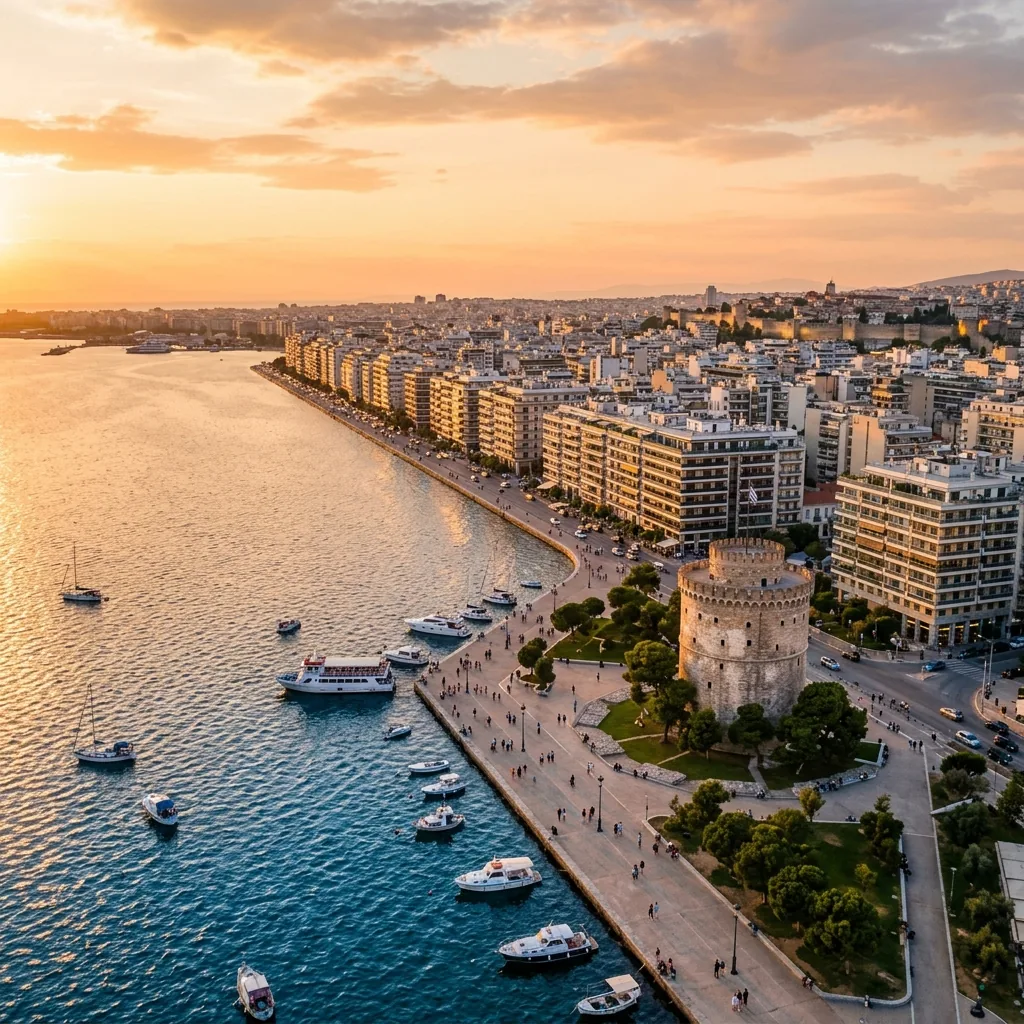 Selanik (Thessaloniki) Golden Visa gayrimenkul fırsatı — şehir manzarası